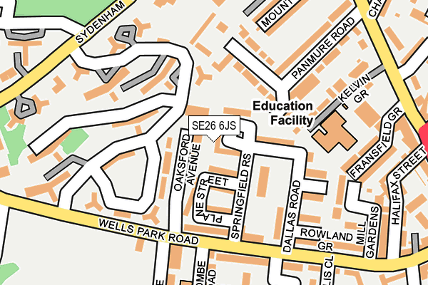 SE26 6JS map - OS OpenMap – Local (Ordnance Survey)
