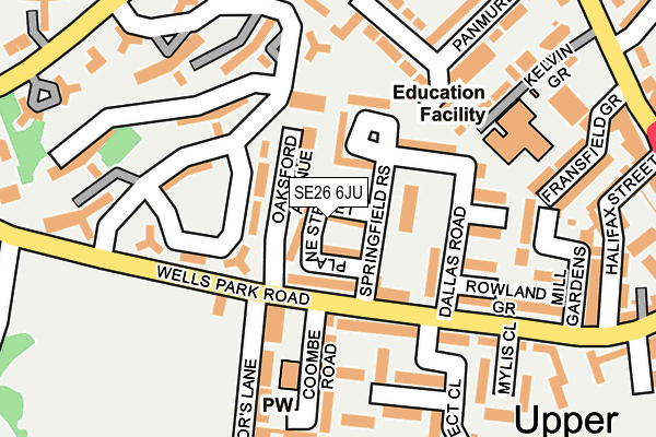 SE26 6JU map - OS OpenMap – Local (Ordnance Survey)