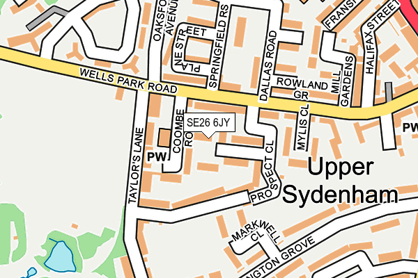 SE26 6JY map - OS OpenMap – Local (Ordnance Survey)