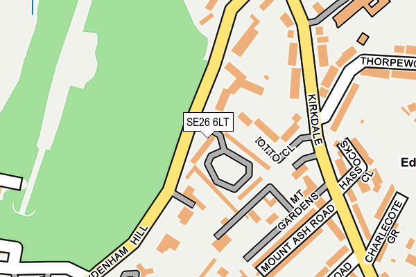 SE26 6LT map - OS OpenMap – Local (Ordnance Survey)