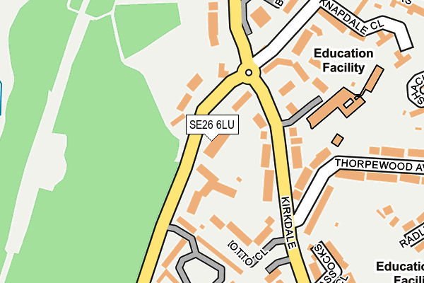 SE26 6LU map - OS OpenMap – Local (Ordnance Survey)