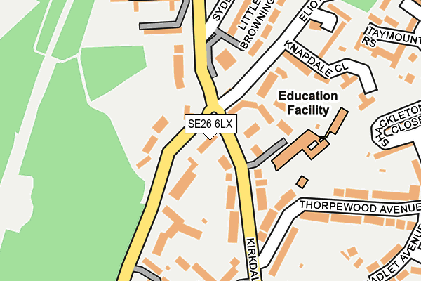 SE26 6LX map - OS OpenMap – Local (Ordnance Survey)