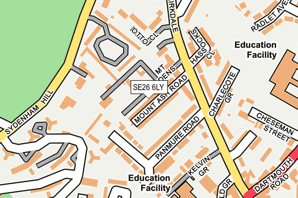 SE26 6LY map - OS OpenMap – Local (Ordnance Survey)