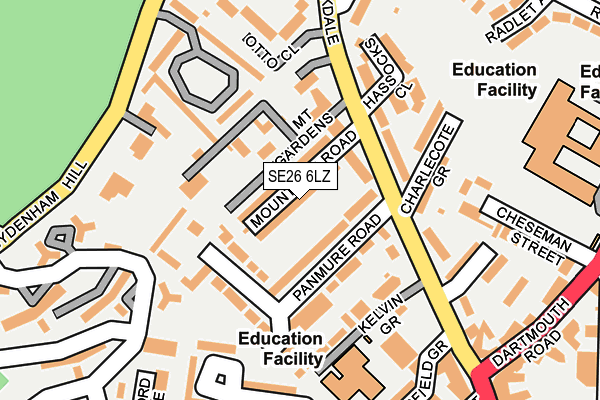 SE26 6LZ map - OS OpenMap – Local (Ordnance Survey)