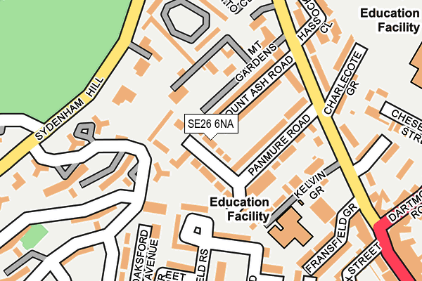 SE26 6NA map - OS OpenMap – Local (Ordnance Survey)