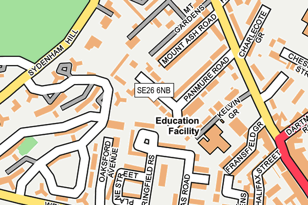 SE26 6NB map - OS OpenMap – Local (Ordnance Survey)