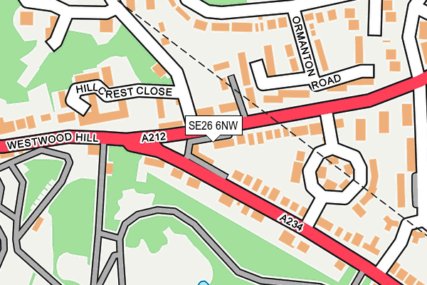 SE26 6NW map - OS OpenMap – Local (Ordnance Survey)