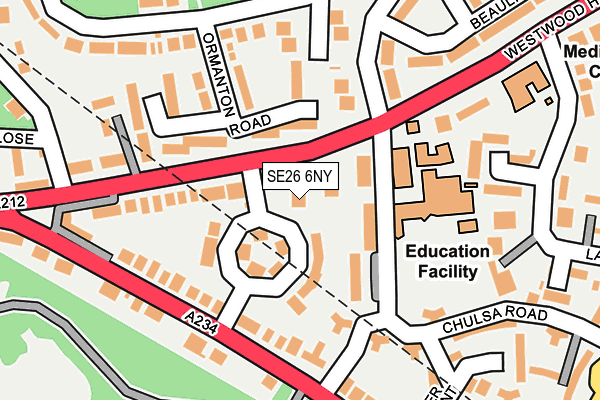 SE26 6NY map - OS OpenMap – Local (Ordnance Survey)
