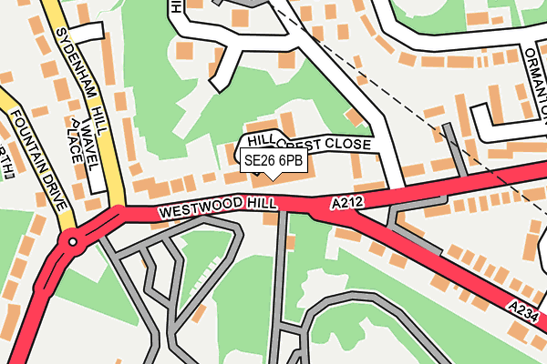 SE26 6PB map - OS OpenMap – Local (Ordnance Survey)