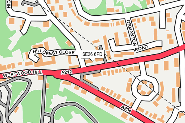 SE26 6PD map - OS OpenMap – Local (Ordnance Survey)