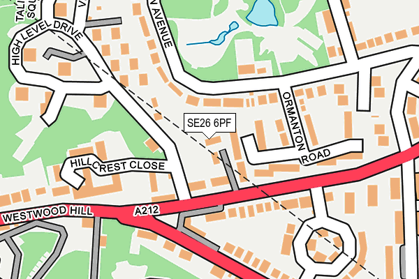 SE26 6PF map - OS OpenMap – Local (Ordnance Survey)