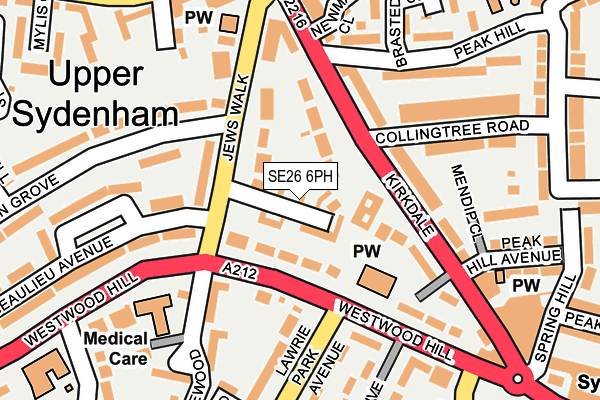 SE26 6PH map - OS OpenMap – Local (Ordnance Survey)