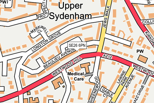 SE26 6PN map - OS OpenMap – Local (Ordnance Survey)