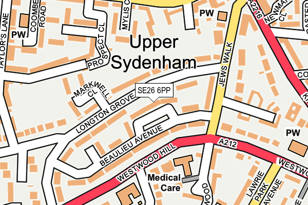 SE26 6PP map - OS OpenMap – Local (Ordnance Survey)