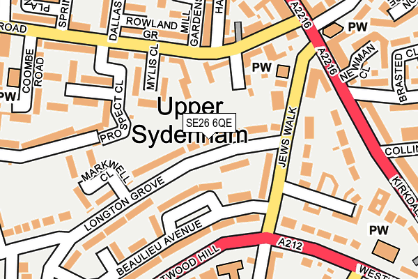 SE26 6QE map - OS OpenMap – Local (Ordnance Survey)
