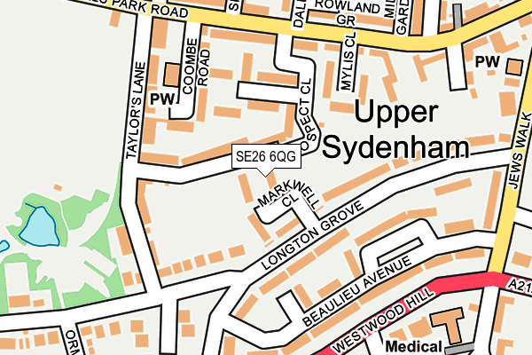 SE26 6QG map - OS OpenMap – Local (Ordnance Survey)