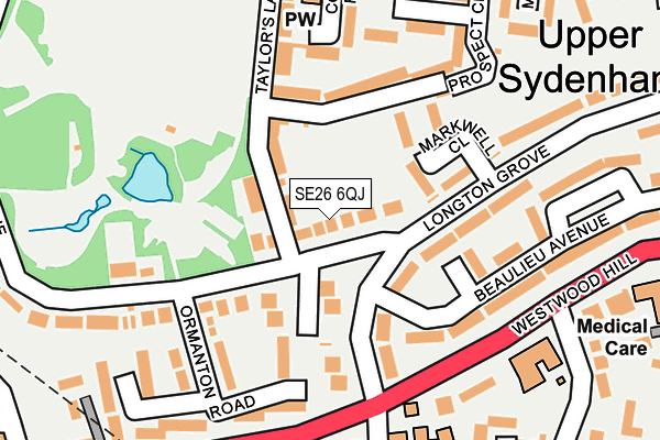 SE26 6QJ map - OS OpenMap – Local (Ordnance Survey)