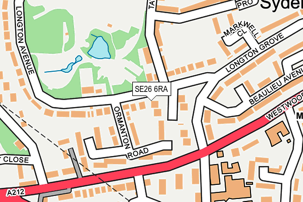 SE26 6RA map - OS OpenMap – Local (Ordnance Survey)