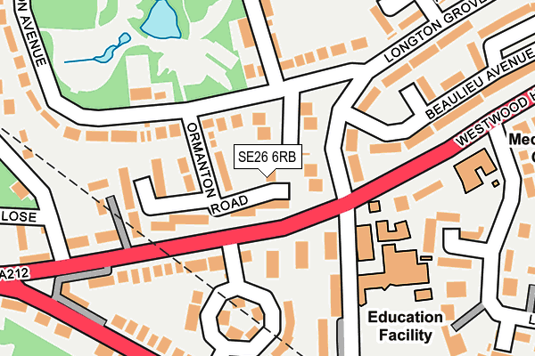SE26 6RB map - OS OpenMap – Local (Ordnance Survey)