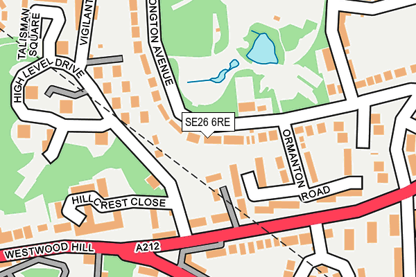 SE26 6RE map - OS OpenMap – Local (Ordnance Survey)