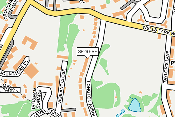 SE26 6RF map - OS OpenMap – Local (Ordnance Survey)