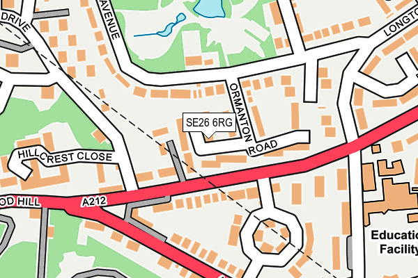 SE26 6RG map - OS OpenMap – Local (Ordnance Survey)