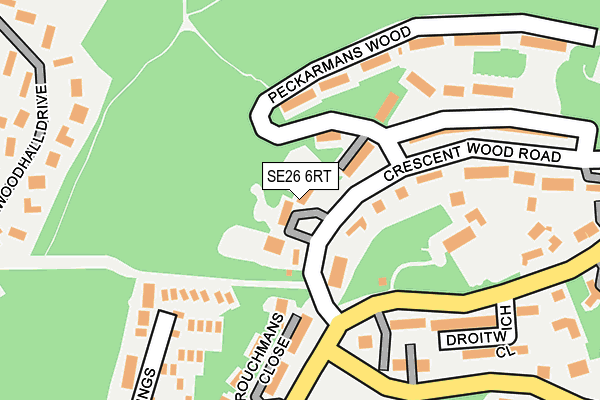 SE26 6RT map - OS OpenMap – Local (Ordnance Survey)
