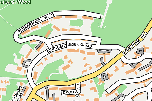 SE26 6RU map - OS OpenMap – Local (Ordnance Survey)