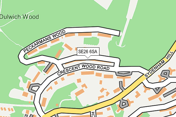 SE26 6SA map - OS OpenMap – Local (Ordnance Survey)
