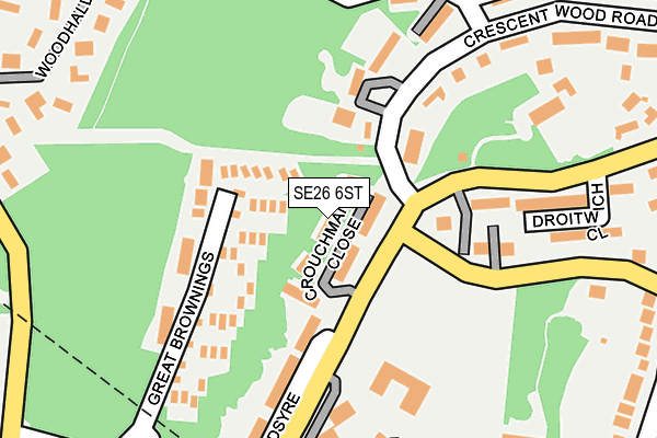 SE26 6ST map - OS OpenMap – Local (Ordnance Survey)