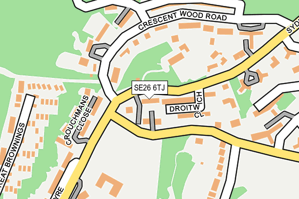 SE26 6TJ map - OS OpenMap – Local (Ordnance Survey)