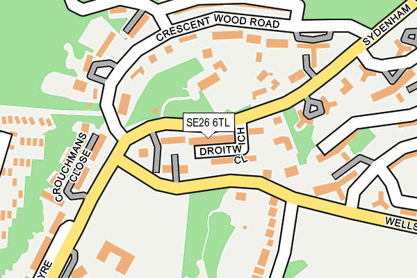 SE26 6TL map - OS OpenMap – Local (Ordnance Survey)