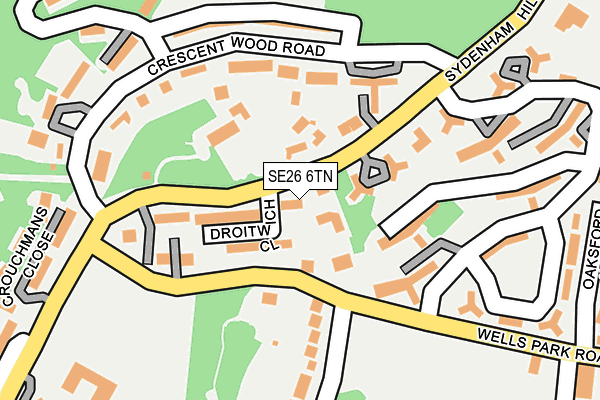 SE26 6TN map - OS OpenMap – Local (Ordnance Survey)