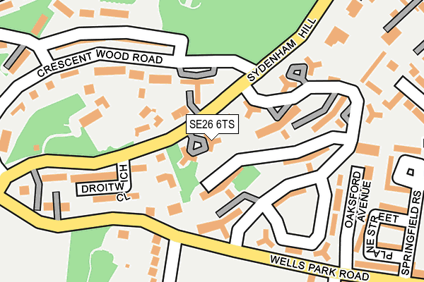 SE26 6TS map - OS OpenMap – Local (Ordnance Survey)