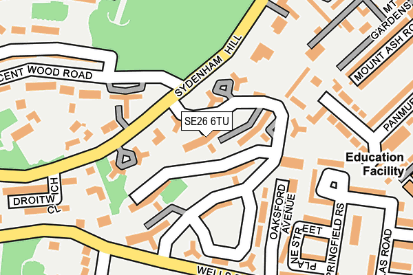 SE26 6TU map - OS OpenMap – Local (Ordnance Survey)