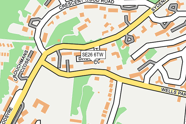 SE26 6TW map - OS OpenMap – Local (Ordnance Survey)