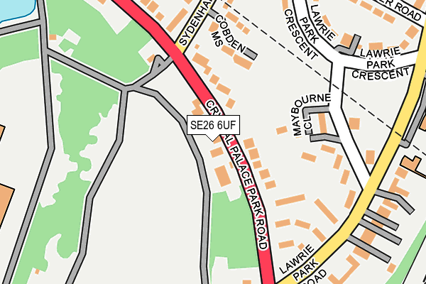 SE26 6UF map - OS OpenMap – Local (Ordnance Survey)
