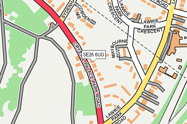 SE26 6UG map - OS OpenMap – Local (Ordnance Survey)