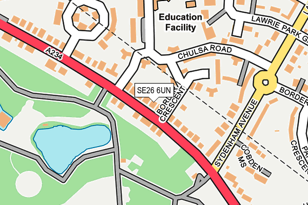 SE26 6UN map - OS OpenMap – Local (Ordnance Survey)