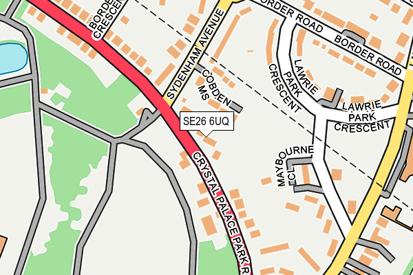 SE26 6UQ map - OS OpenMap – Local (Ordnance Survey)