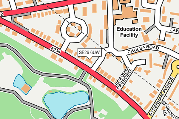 SE26 6UW map - OS OpenMap – Local (Ordnance Survey)