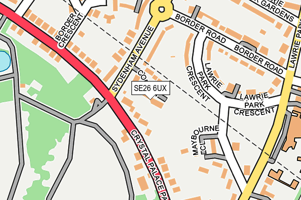 SE26 6UX map - OS OpenMap – Local (Ordnance Survey)