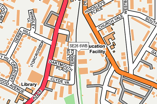 SE26 6WB map - OS OpenMap – Local (Ordnance Survey)