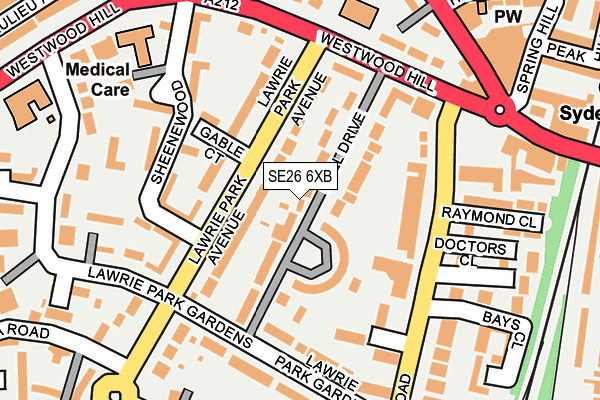 SE26 6XB map - OS OpenMap – Local (Ordnance Survey)
