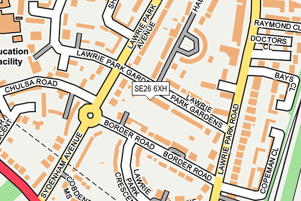 SE26 6XH map - OS OpenMap – Local (Ordnance Survey)