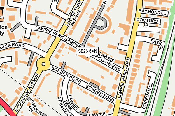 SE26 6XN map - OS OpenMap – Local (Ordnance Survey)