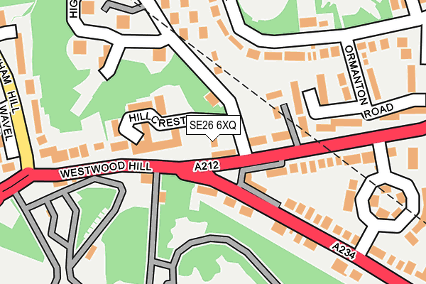 SE26 6XQ map - OS OpenMap – Local (Ordnance Survey)