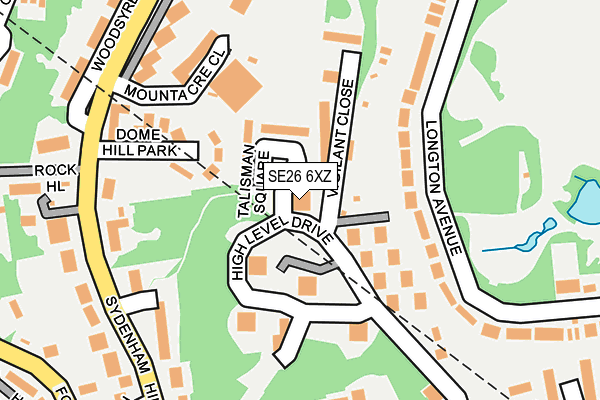 SE26 6XZ map - OS OpenMap – Local (Ordnance Survey)