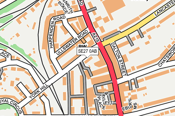 SE27 0AB map - OS OpenMap – Local (Ordnance Survey)