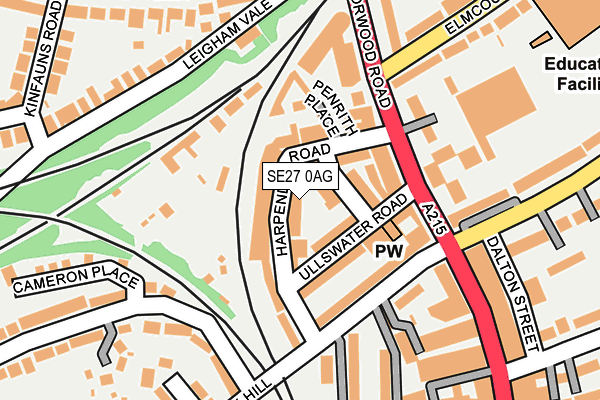 SE27 0AG map - OS OpenMap – Local (Ordnance Survey)